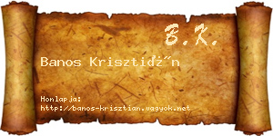 Banos Krisztián névjegykártya